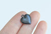 20 pcs Smooth Black Heart Blank Charms Metal Pendants 14mm A3480