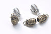 10 pcs Antique Bronze/Silver Grenade Weapon Charms Pendants 23mm