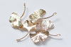 10 pcs Light Gold Gingko Gingkgo Leaf Connector Pendants 32x42mm