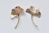 10 pcs Light Gold Gingko Gingkgo Leaf Connector Pendants 32x42mm