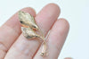 4 pcs 24K Champagne Gold Plated Brass Calla Lily Flower Charms A369