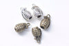 10 pcs Antique Bronze/Silver Grenade Weapon Charms Pendants 23mm