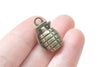 10 pcs Antique Bronze/Silver Grenade Weapon Charms Pendants 23mm