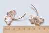 10 pcs Light Gold Gingko Gingkgo Leaf Connector Pendants 32x42mm