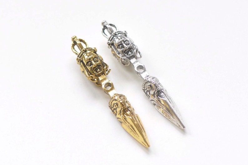 Three Buddha Faces Vajra Dorje Cross Buddhism Pendants
