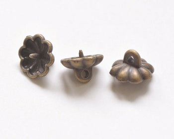 Antique Bronze Bead Cap With Peg For Half Drilled Pearls Beads Set of 20 pcs  A3602