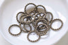 Antique Bronze Twisted Coiled Circle Ring Connectors 15mm