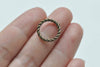 Antique Bronze Twisted Coiled Circle Ring Connectors 15mm