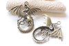 Antique Bronze/Silver/Gold/Gunmetal Flying Dragon Charms Pendants 43x47mm