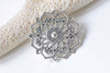 10 pcs Antique Bronze/Silver/Copper Flower Charms Pendants 31.5mm