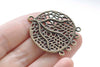 Chandelier Earring Antique Bronze Filigree Drops, Pendant Charms 32x37mm Set of 10