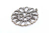 Antique Bronze Filigree Cut Out Flower Pendant Charms 32mm Set of 10 A7214