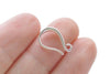 Platinum Textured Earwire Earring Findings 10x15mm Set of 6 pcs