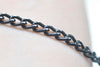 16.5 ft (5m) E-Coating Black Aluminium Chunky Textured Unsoldered Curb Chain A4087