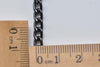 16.5 ft (5m) E-Coating Black Aluminium Chunky Textured Unsoldered Curb Chain A4087