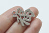 Antique Silver Chinese Character Fu Fortune/Goold Luck Charms 21x24mm