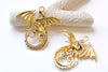 Antique Bronze/Silver/Gold/Gunmetal Flying Dragon Charms Pendants 43x47mm