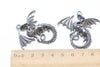 Antique Bronze/Silver/Gold/Gunmetal Flying Dragon Charms Pendants 43x47mm