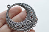Antique Silver Fancy Chandelier Earring Drops Filigree Pendant Set of 6 A2756