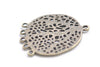 Chandelier Earring Antique Bronze Filigree Drops, Pendant Charms 32x37mm Set of 10