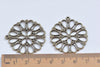 Antique Bronze Filigree Cut Out Flower Pendant Charms 32mm Set of 10 A7214