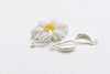 Platinum Textured Earwire Earring Findings 10x15mm Set of 6 pcs