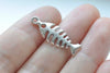 10 pcs Antique Silver Filigree Fish Bone Pendants Charms 9x25mm A6905