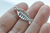 10 pcs Antique Silver Filigree Fish Bone Pendants Charms 9x25mm A6905