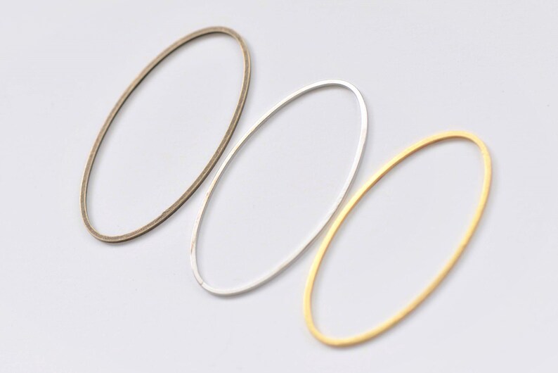 20 pcs Antique Bronze/Platinum/Gold Seamless Oval Rings Gemetric Shapes