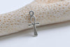 50 pcs of Antique Silver Egyptian Ankh Cross Charms 8x18mm A5979