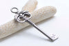 6 pcs Gunmetal Black Double Dragon Key Pendants Charms 21x70mm