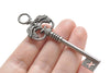 6 pcs Gunmetal Black Double Dragon Key Pendants Charms 21x70mm