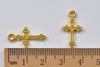 50 pcs of Gold Tone Cross Charms 11x21mm A3583