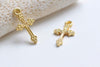 50 pcs of Gold Tone Cross Charms 11x21mm A3583