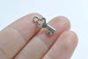 20 pcs Antique Silver Tiny Skeleton Key Charms 8x16mm A3940