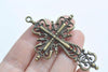10 pcs Antique Bronze/Copper/Silver/Black/Gold Filigree Cross Pendants Charms 42x63mm
