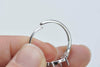 Rhodium Plated 925 Solid Sterling Silver Oval Bezel Rhinestone Adjustable Ring Blanks