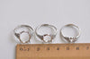 Rhodium Plated 925 Solid Sterling Silver Oval Bezel Rhinestone Adjustable Ring Blanks