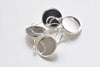 10 pcs Shiny Silver Base Bezel Setting French Earwire Findings