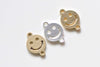 Raw Brass/Gold/Silver Happy Smile Icon Thick Connectors Set of 2
