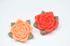 5 pcs Resin Rose Flower Cameo Flat Back Cabochon 40mm