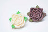 5 pcs Resin Rose Flower Cameo Flat Back Cabochon 40mm