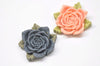 5 pcs Resin Rose Flower Cameo Flat Back Cabochon 40mm