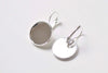 10 pcs Shiny Silver Base Bezel Setting French Earwire Findings