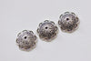 20 pcs Antique Silver Flower Spacer Bead Caps 14mm/16mm/18mm