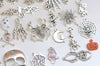 Antique Silver Halloween Themed Ghost Skull Charms Mixed Style Set of 43