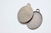 6 pcs of Antique Bronze Oval Cameo Base Settings Match 30x40mm Cabochon