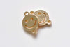 Raw Brass/Gold/Silver Happy Smile Icon Thick Connectors Set of 2