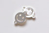 Raw Brass/Gold/Silver Happy Smile Icon Thick Connectors Set of 2