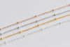925 Sterling Silver Dainty Saturn Satellite Chain Textured Oval Link Chain